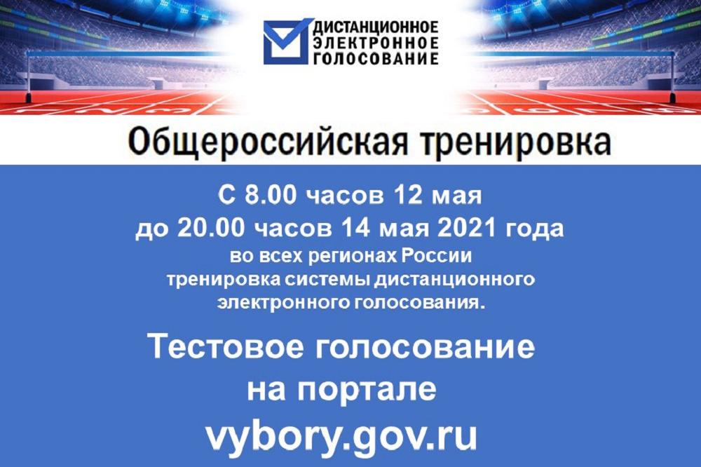 С 8.00 часов 12 мая до 20.00 часов 14 мая 2021 года (время – московское) во всех регионах России в режиме тренировки пройдет дистанционное электронное голосование.